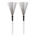 thumbnail image 4 of Drum Brush Steel Wire Maple Wooden Handle Percussion Tool Instrument Accessory Set Kit White, 4 of 14