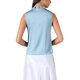 thumbnail image 3 of INSPIRAR CHIC Blusa de Satén para Mujeres Elegante Sin Mangas con Pliegues Cuello Mock con Volantes Sólido Blusa de Trabajo Top de Seda L Bean Azul, 3 of 6