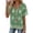 Green, variant on JULMCOMO Blouses for Women Boho Floral Print V Neck Half Button Short Sleeve Casual Summer Blouses Loose Fit Comfy Tunic Tops Black XL