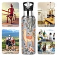 thumbnail image 7 of Yayeee 33oz Insulated Water Bottle Double Wall Stainless Steel with Flip Straw Lid, Gray Llama Pattern, 7 of 7