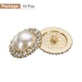 thumbnail image 3 of Uxcell 10pcs 40L Pearl Gold Metal Sewing Buttons 25mm 1" Round Women Coat Buttons with Plastic Shank Replacement DIY Button for Sewing Clothing Sweater Decoration Craft, #8, 3 of 7