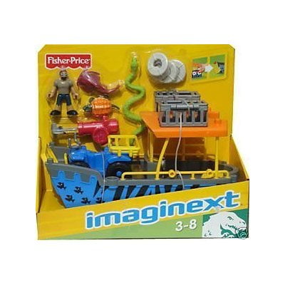 imaginext safari boat and atv blue