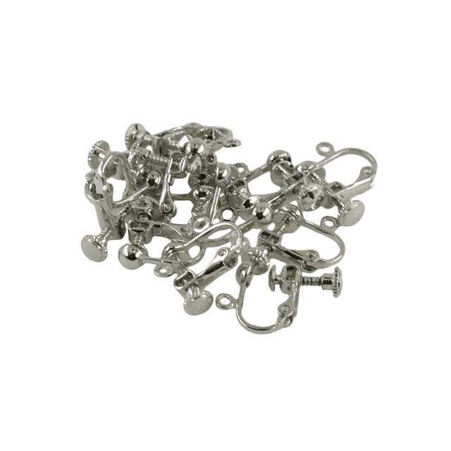 12 piezas Clip en tornillo trasero pendientes hallazgos abrir bucle bola fabricación de joyas DIY - Plata Sunnimix Resultados de la joyería del pendiente del clip
