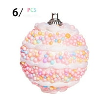 Hyknon 6pcs Christmas Ball Ornaments Decoration Glitter Shatterproof Sprinkles Baubles Hanging Foam Balls for Christmas Tree Party Home Decor