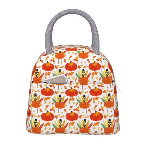 Balery Happy Thanksgiving Day1 Bolsa de Almuerzo para Mujeres, Caja de Almuerzo, Bolsa de Almuerzo Pequeña Impermeable, Tote de Almuerzo Reutilizable con Gran Capacidad