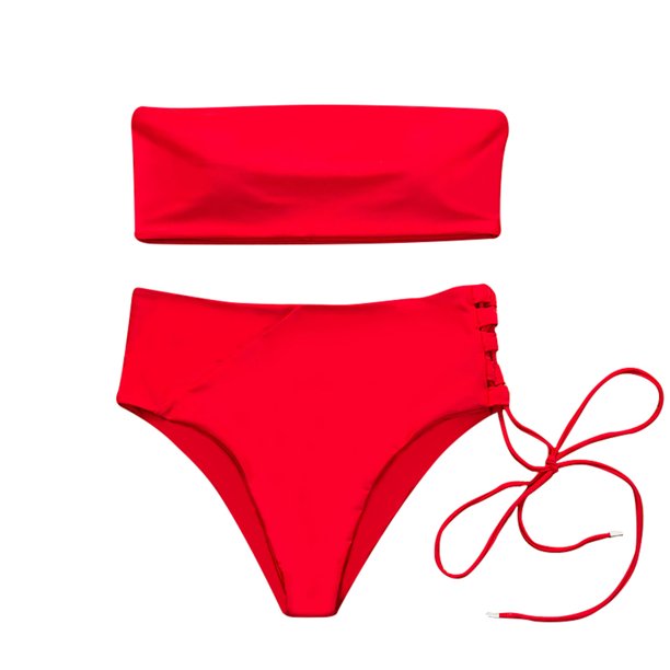 Sexy mujer color sólido tubo superior espalda descubierta Bikini