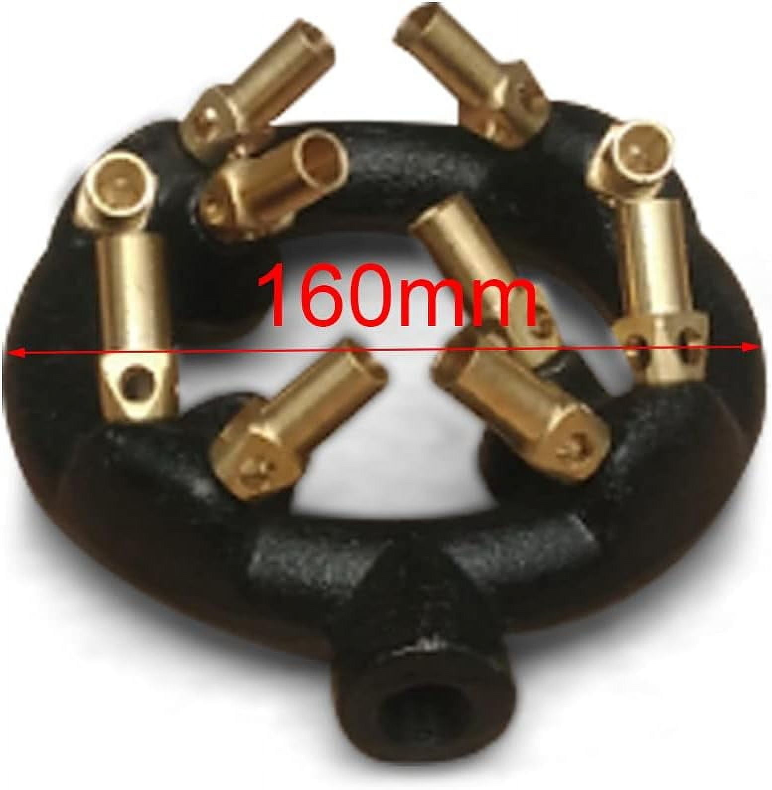 10 Tips Natural Gas Jet Burner, Cast Iron Body Round Nozzle Jet Burner for Chinese Wok Range, Grilling, Stir Fry, Up 80,000 BTU/HR, 3/8" G Pipe Inlet