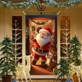 thumbnail image 4 of TUITOONM Christmas Door Cover 35x71 Inch Santa Claus Pattern Polyester Fabric, Holiday Front Door Decoration for Indoor Wall Tablecloth Party Decor (1 Piece), 4 of 8