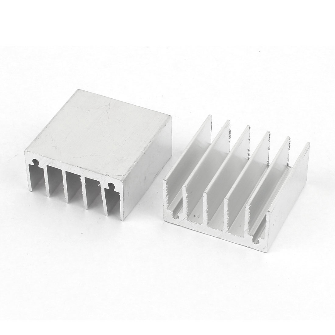 2 Pieces Silver Tone Aluminum Radiator Heat Sink Heatsink 30mm x 30mm x15mm