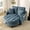 Blue, variant on HUTWIFE Home Contemporary Chenille Storage 2-Seater Sofa Chaise Lounge with Curved Storage Ottoman and 2 Cushions, Brown