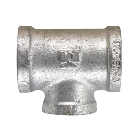Mueller Streamline Reducing Tee Galvanized Malleable Iron Fitting - 0.5" x 0.5" x 0.75"