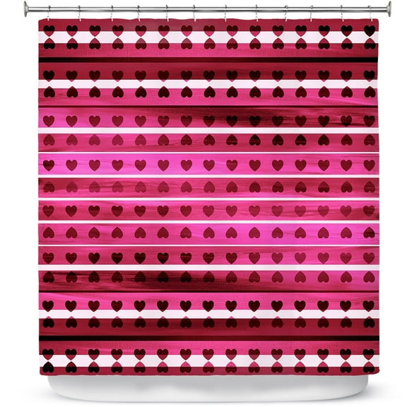 Shower Curtains 70" x 93" from DiaNoche Designs by Julia Di Sano - Heart Love Pink