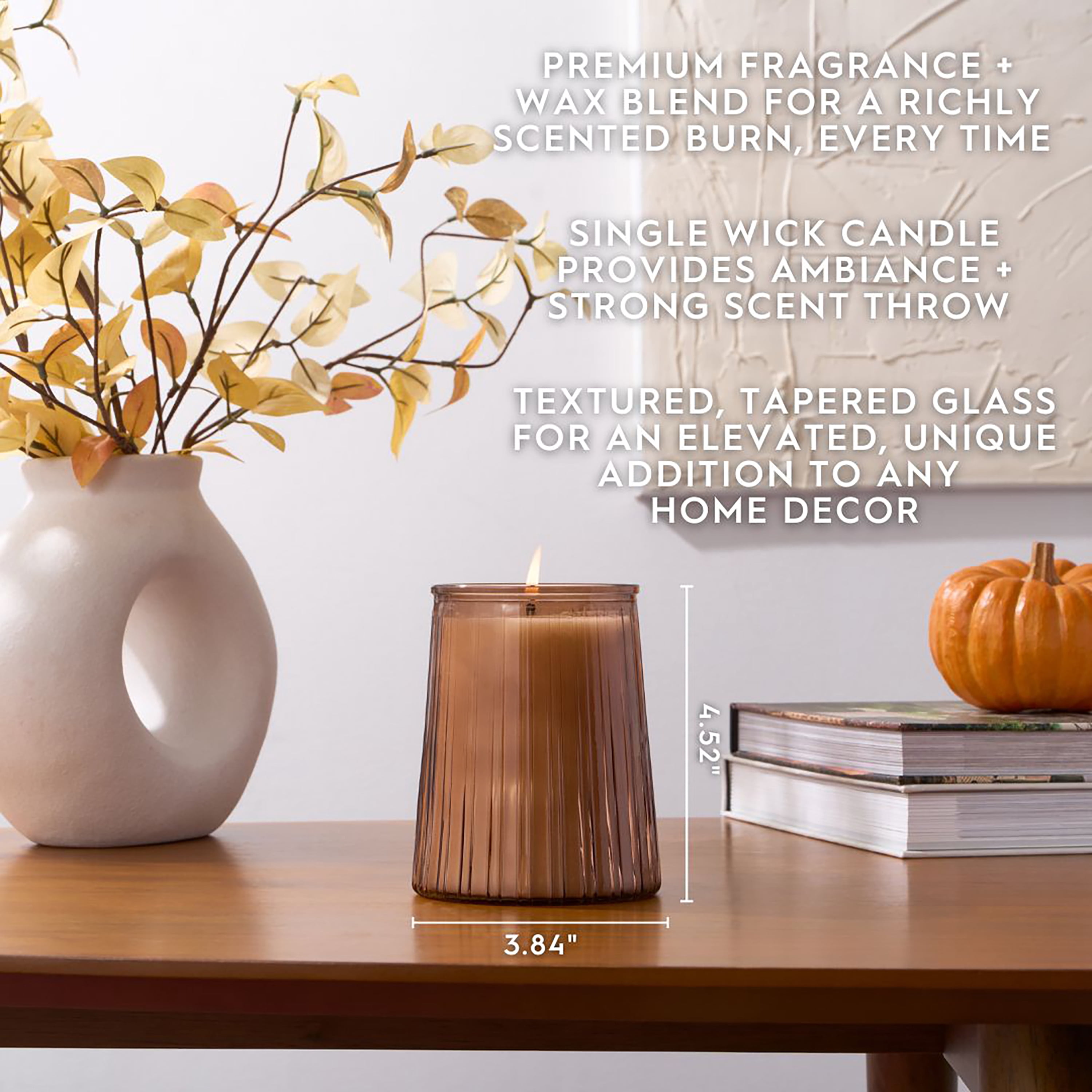 Better Homes & Gardens Farm Apple Pumpkin Scented 1-Wick 16.1 oz Ribbed Jar Candle