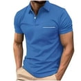 thumbnail image 5 of Mens Henley Shirts 2025 Short Sleeve Casual Gym Tactical Sports T Shirt Color Block Slim Fit Golf Shirt with Pocket, 5 of 5
