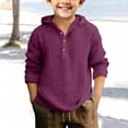 thumbnail image 2 of YunPes Boys Cotton Linen Sweatshirt Lightweight Breathable Long Sleeve Hoodie Casual Baggy Spring Fall Basic Versatile Hooded Tops, 2 of 4