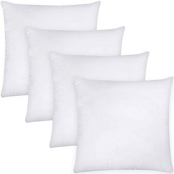 Utopia Bedding Throw Pillows Insert (Pack of 4, White) - 18 x 18 Inches Bed and Couch Pillows - Indoor Decorative Pillows