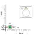 thumbnail image 5 of Angara Natural 0.4 Ct. Emerald with Coffee Diamond Halo Ring in 14K White & Rose Gold for Women (Ring Size: 12), 5 of 10
