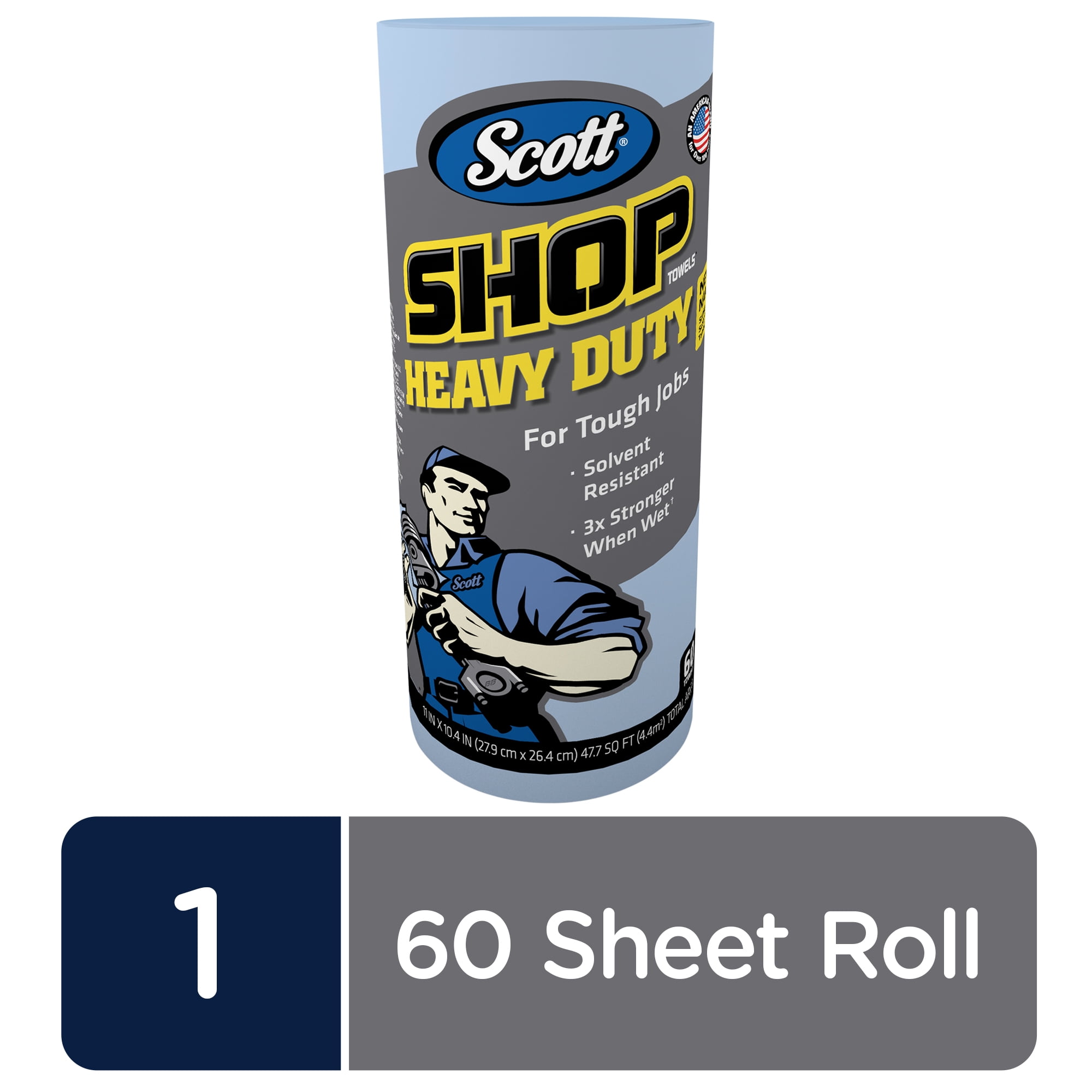1-Ply Heavy Duty Blue Scott 32992 Pro Shop Towels 10 2/5-Inch x 11-Inch 12 Rolls/Carton 