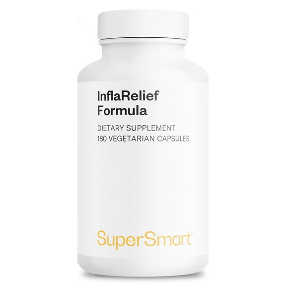 SuperSmart InflaRelief Formula (High Potency) - with Perluxan Hops Extract, Curcumin C3, 5 Loxin, Bioperine | Non-GMO & Gluten Free - 180 Vegetarian Capsules