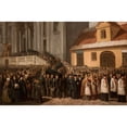 thumbnail image 2 of Henryk Pillati 18x13 Gold Ornate Wood Frame and Double Matted Museum Art Print Titled - Funeral of the Five Victims of the Manifestation of 1861 in Warsaw (1865), 2 of 4