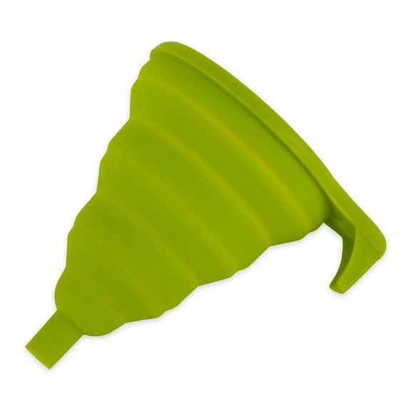 Collapsible Green Silicone Funnel