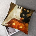 thumbnail image 7 of Facannap Ghost Cat Pumpkin Halloween Short Plush Pillow Cover Set of 2 Zipper Closure Aesthetic Decorative Set of 2 12x12in, 7 of 7