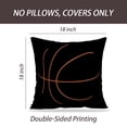 thumbnail image 2 of LALILO Throw Pillow Covers Yellow Basketball Stripes Black Cushion Cover 18" x 18", 2 Pack, 2 of 6