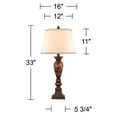 thumbnail image 5 of Kathy Ireland Home Mulholland Traditional Table Lamp 33" Tall Aged Bronze Golden Marble White Alabaster Glass Dome Shade for Bedroom Living Room Home, 5 of 5