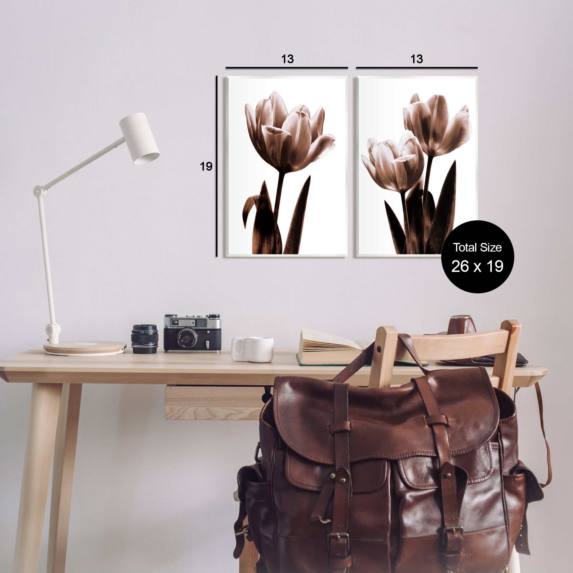 Stupell Industries Modern Tulip Silhouettes Botanical & Floral Photography Unframed Art Print Wall Art, 13 x 19, Set of 2