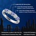 thumbnail image 2 of Gem Stone King 925 Sterling Silver Blue Tanzanite and Lab Grown Diamond Wedding-Bands Ring for Women | 0.88 Cttw | Round 3.5MM | Gemstone December Birthstone | Size 7, 2 of 6