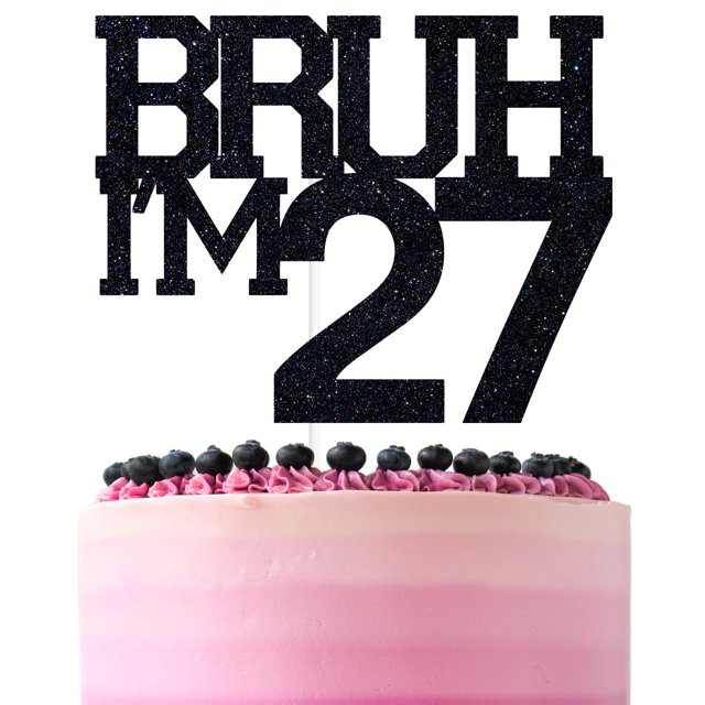Brocha negra con purpurina ZACHAKO para decoración de tartas I'm 27 Happy 27th