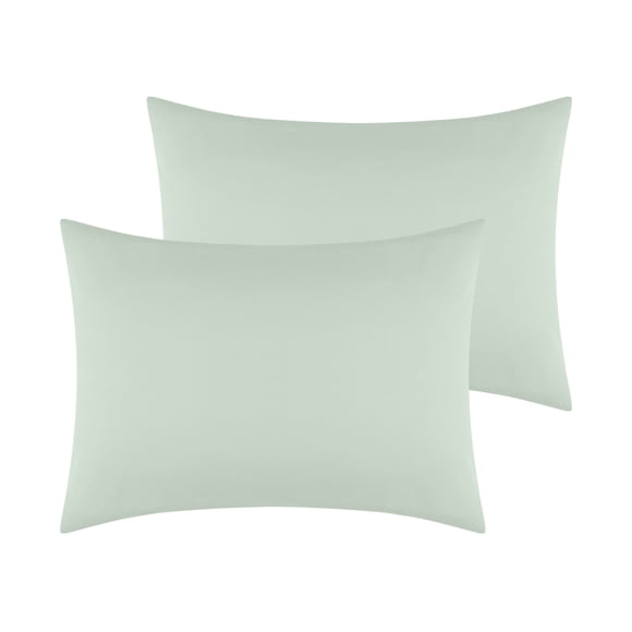Funda de almohada de algodón REGALWOVEN tamaño queen, juego de 2 con cierre de sobre, verde queen