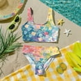 thumbnail image 6 of CCRFTGI Swimsuits for Child Girls Size 7 Two Piece Sets Swimming Bathing Suits Beach Holiday Floral Print Bikinis Cute Summer Girls Fashion Swimsuits Swimwear Multicolor 5-6 Years, 6 of 9
