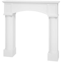 HOMCOM Modern Fireplace Mantel, Fireplace Surround for Fireplaces, White