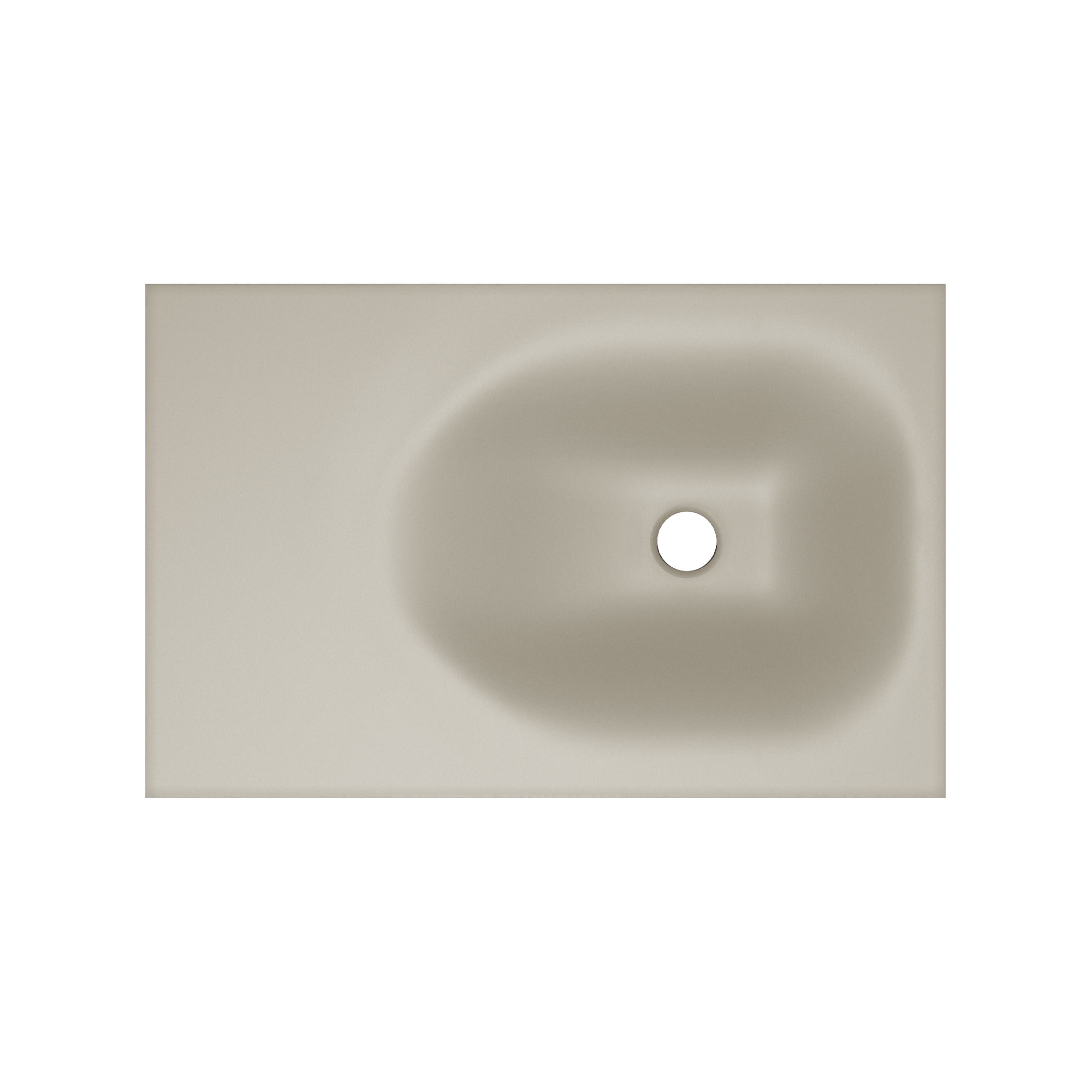 Lisse 24" Rectangle Concrete Wall-Mount Bathroom Sink in Taupe with Matte Black Frame