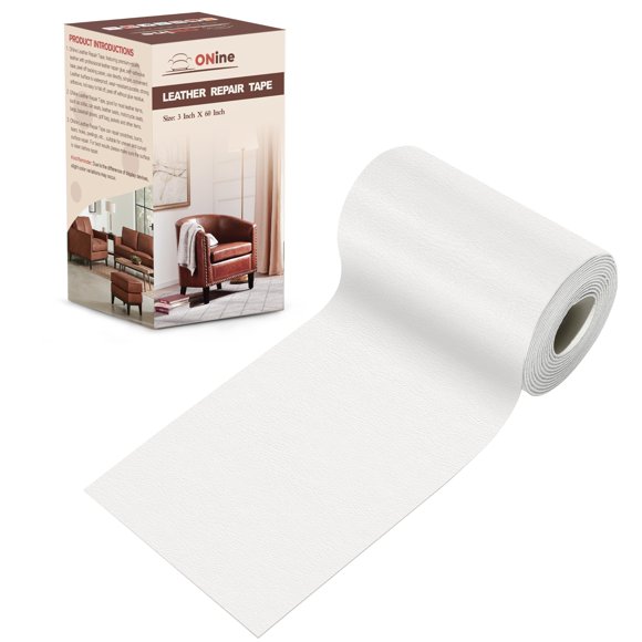 Parche reparador de piel Onine para muebles (7,6 x 152 cm), color blanco