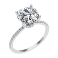 thumbnail image 2 of Spot Jewel 1.9 Ct Asscher Cut Lab Created Diamond Ring - 14K White Gold Plated Hidden Halo Engagement Wedding Ring - Solitaire with Accents Diamond Ring - Perfect Gift for Celebrating Commitment, 2 of 3