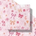 thumbnail image 6 of Pink Bow Wrapping Paper Roll for Kids Girls, GIRL Lettering with Flowers, Hearts, Sweet Baby Girl Age1 Gift Wrap for 1st Birthday, Baby Shower, Newborn Party Gifts, 17 In x 16.4 Ft, 6 of 14