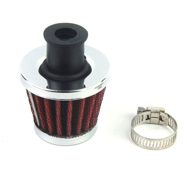 Admisión del cárter de la motocicleta del coche Filtro de aire de admisión del cárter de la motocicleta GM Filtro de aire de cabeza de hongo de 12 mm Filtro de aire de 12 mm (rojo)