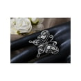 thumbnail image 3 of Black Rhinestone Silver Toned Gothic Butterfly Finger Adjustable Ring, 3 of 4