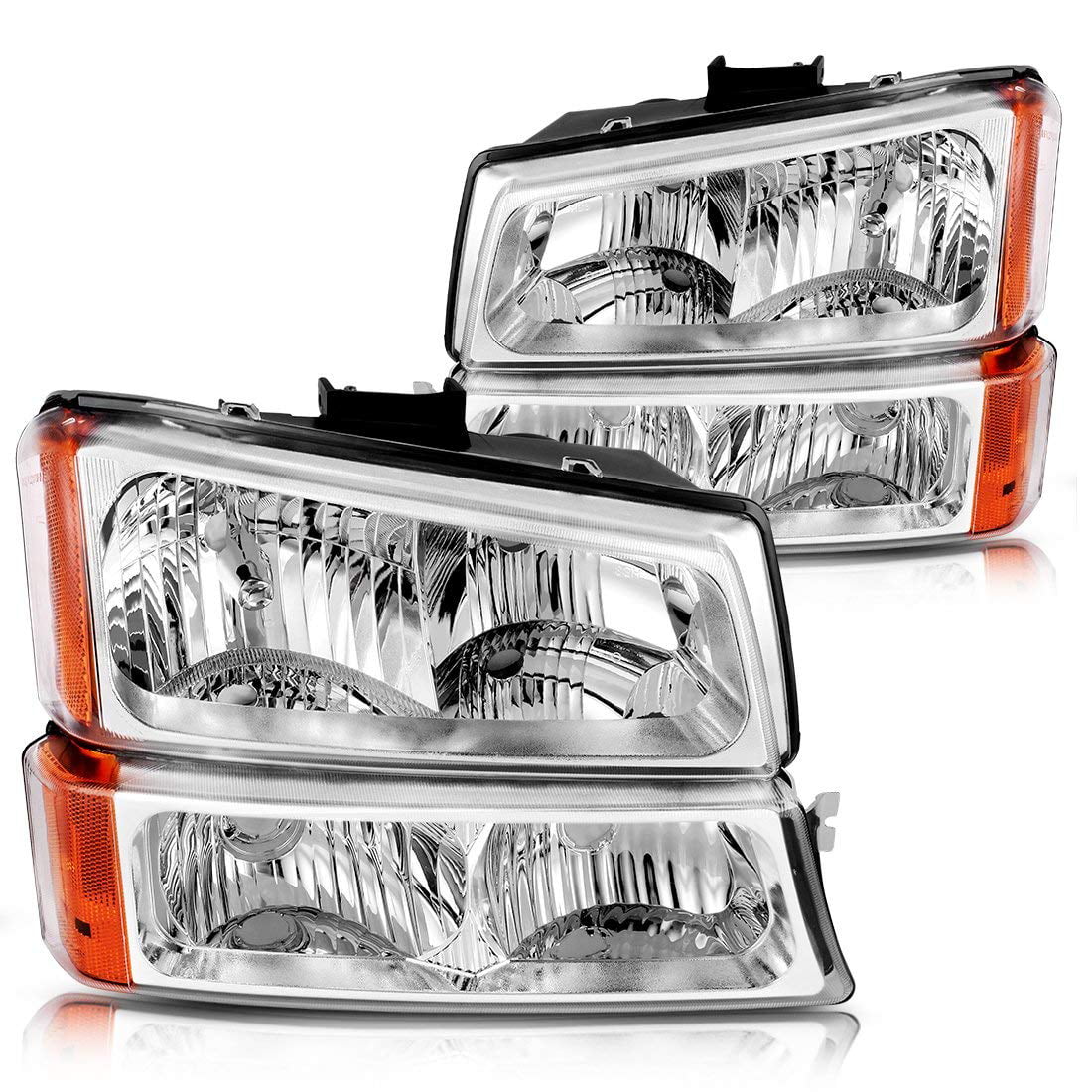 Headlights Assembly For 2003-2006 Chevrolet Silverado 1500 2500 3500 Lamp Clear