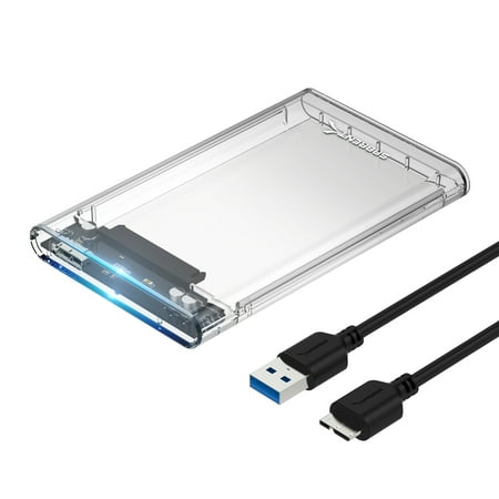 UPC: 0840025210783 | Sabrent 2.5-Inch SATA to USB 3.0 Tool-Free Clear External Hard Drive Enclosure [Optimized for SSD  Support UASP SATA III] (EC-OCUB).