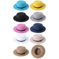 thumbnail image 2 of Blotona Women Straw Hat Adjustable Flat Top Beach Sun Hats Wide Brim Straw Panama Bucket Fedora Fisherman Hats with Stud Strap, 2 of 2