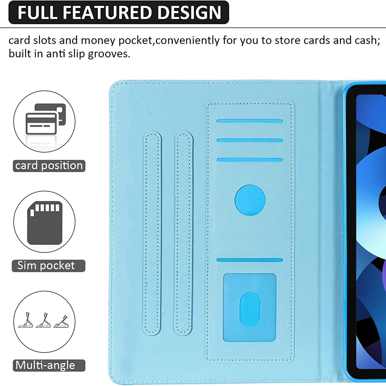 Dteck for iPad 10th Generation Case (2022 Release), iPad 10.9 Inch Smart Protective Cover with Pencil Holder, Multi-Angle Viewing Stand Pocket Folio Leather Cases for Women Men, 8-Purple Butterfly