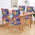 thumbnail image 2 of Yayeee 4 Pack Dining Chair Covers Stretch Parson Chairs Slipcovers Seat Protector, Colorful Leaves, 2 of 6