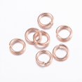 thumbnail image 1 of 20 anillas de acero inoxidable 304, abiertas, en oro rosa, calibre 21, 4,5 x 0,7 mm, diámetro interior: 3,1 mm, 1 of 2