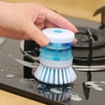 thumbnail image 5 of PEACNNG Kitchen Dishwashing Brush Dish Scrub Brush Dish Scrubber Bubble Up Brushes with Soap Dispenser for Vegetable Utensils Cleaning, 5 of 5