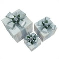 thumbnail image 4 of Alpine Corporation Set of 3 Assorted Size Wooden Light-Up Holiday Gift Boxes Decor, Silver, 4 of 14
