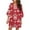Red, variant on Fesfesfes Women Casual Dress Dress Sweet And Cute V-Neck Printed Bell Sleeve Shift Dress Mini Dress