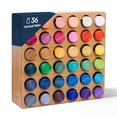 thumbnail image 1 of Organizador de almacenamiento de pintura TIKSPCAE, estante de bambú con 36 orificios, 1 of 6
